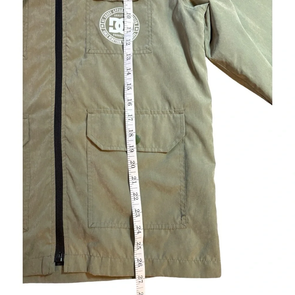 DC Clothing Men's Soft Shell Full Zip Hooded Jacket Size Small Olive Green